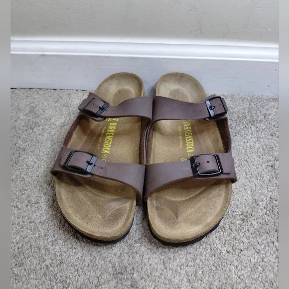Birkenstock Women Size 37/6 Us Narrow Brown Sandals with Buckle Detail - Picture 10 of 10